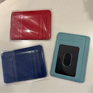 Set of 3 - Vegan Leather Card Wallets